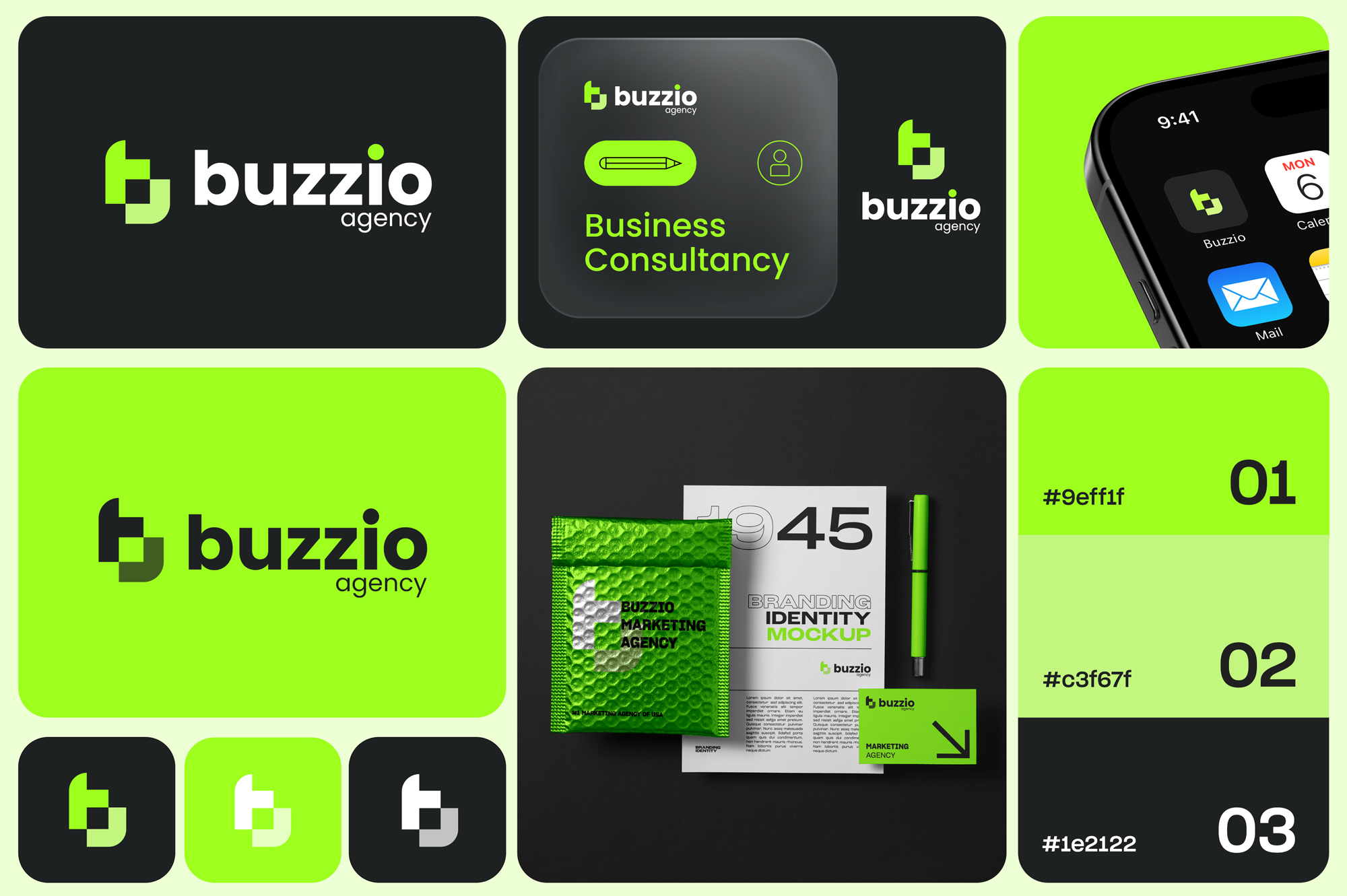 Buzzio Agency brand identity